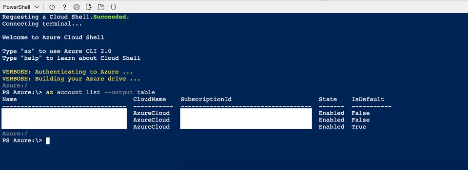 Using the Azure Cloud Shell with Multiple Subscriptions